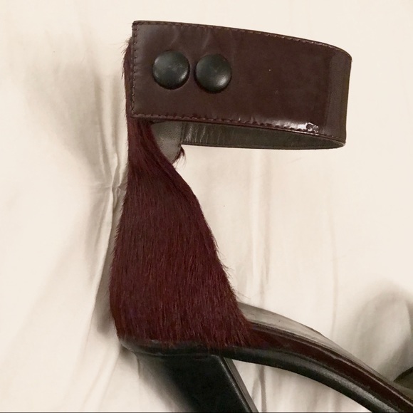 Tibi Pony Hair Ankle Strap Patent Heels - Picture 3 of 3
